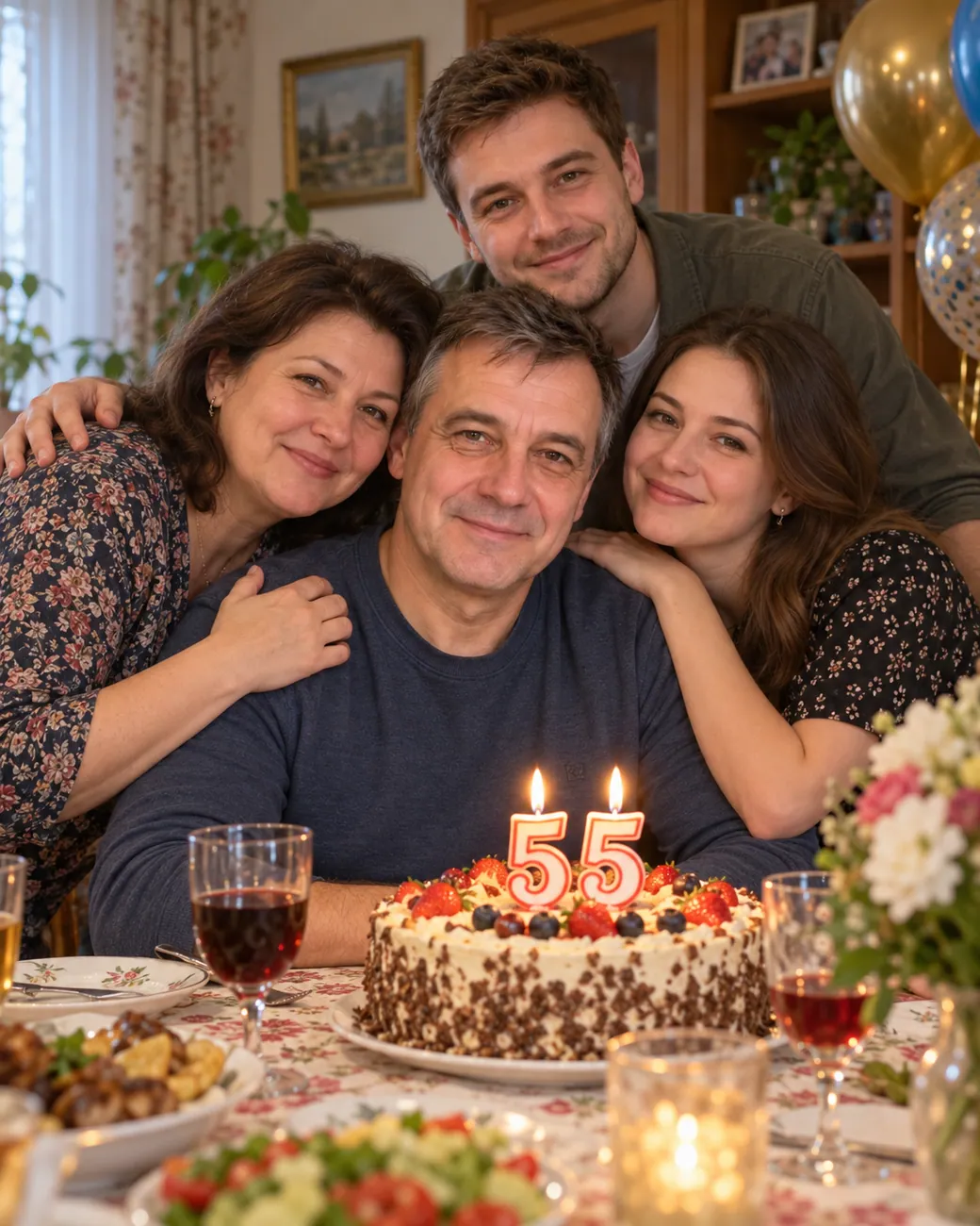 Семья поздравляет Артёма с 55-летием